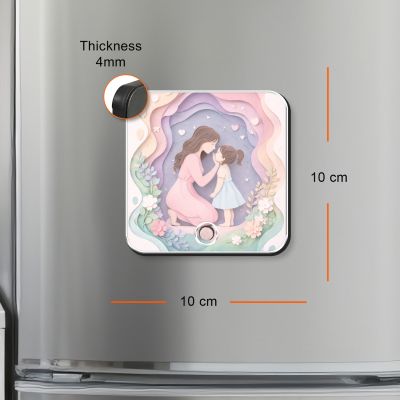 Mom & Daughter Love Personalized Musical Fridge Magnet Rechargeable Photo & Song Gift for Mom